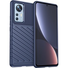 Microcase Xiaomi Mi 12 Thunder Serisi Darbeye Dayanıklı Silikon Kılıf - Mavi