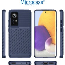 Microcase Xiaomi Mi 12 Thunder Serisi Darbeye Dayanıklı Silikon Kılıf - Mavi