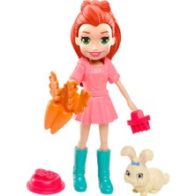 Polly Pocket ve Hayvan Dostu Oyun Seti, Hoptastic Lila Bebek, Hayvanı ve Aksesuarları GDM11