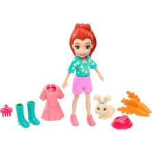 Polly Pocket ve Hayvan Dostu Oyun Seti, Hoptastic Lila Bebek, Hayvanı ve Aksesuarları GDM11