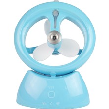 Yuekeda Şarj Edilebilir Masaüstü Mini USB Fan - Mavi (Yurt Dışından)