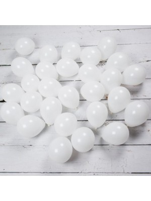 Hknys 50 Adet Beyaz  Renk  Balon-Dogum Günü5 Metre Balon Zıncırı Hediyeli