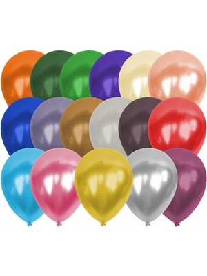 Hknys 50 Adet Metalik Sedefli Karışık  Balon,-5 Metre Balon Zinciri Hediyeli