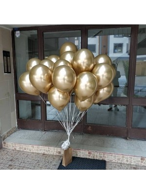 5 Adet Altın (Gold) Krom Balon (Aynalı Balon) 1 Kalite Krom Balon Aynalı Balon Helyum Uyumlu
