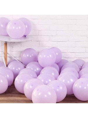 5 Adet Makaron Lila Renk Balon-Pastel-Soft Balon-Dogum Günü Parti Balonları
