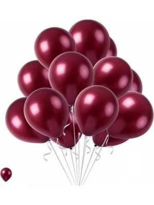 Hknys 100 Adet Metalik Sedefli Renkli  Balon,-+5 M. Balon ZİNCIRI+100LU Balon Bandı