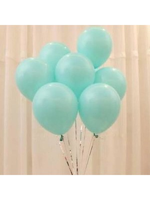 25 Adet Metalik Sedefli Su Yeşili Balon, Helyumla Uçan-Dogum Günü-Parti-Kaliteli Balon