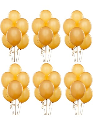 45 Adet Metalik Sedefli Altın (Gold) Balon, Helyumla Uçan-Dogum Günü-Parti-Kaliteli Balon