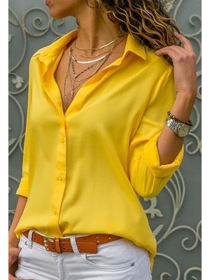 Dokuma Viskon Kumaş Basic Gömlek (Renk Seçenekli)