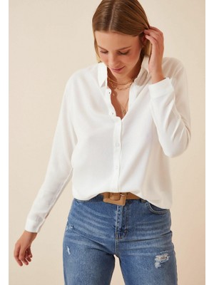 Dokuma Viskon Kumaş Basic Gömlek (Renk Seçenekli)