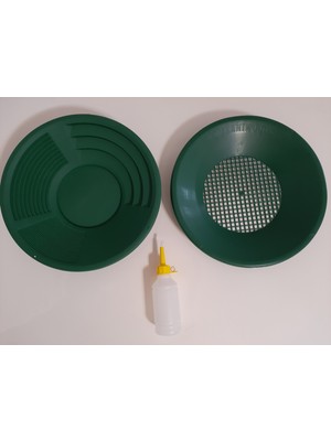 İn Mekanik Gold Gold Pan Altın Eleme Tavası (Yeşil Renk Pan - Pan Üstü Elek - Vakum Pompa)