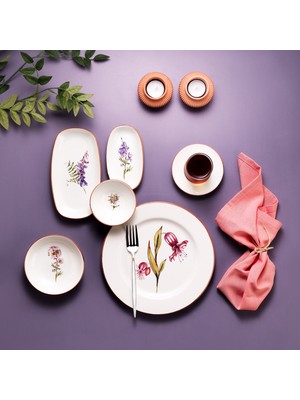 Schafer Sharon Kahvaltı Takımı 32 Parça 6 Kişilik Çiçekli Desenli Seramik Set
