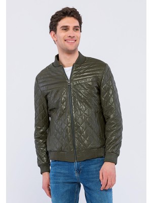 Basics & More Erkek Kapitoneli Hakiki Deri Ceket