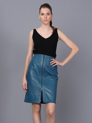 Basics & More Kadın Hakiki Deri Etek