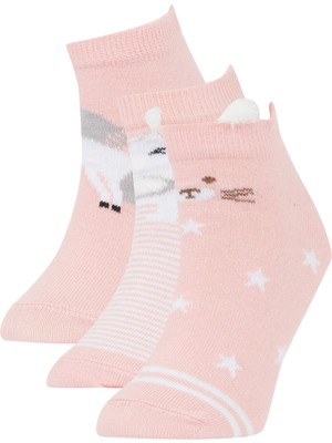 DeFacto Kız Çocuk 3'lü Pamuklu Patik Çorap V7961A6NS
