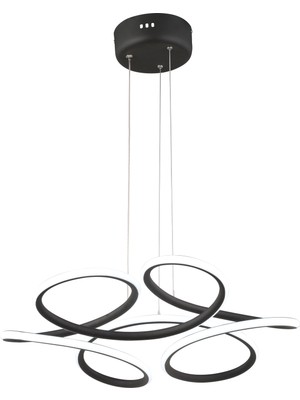 Apliqa Aldo Siyah Sarkıt 140 Watt Sarkıt 3 Renkli Ledli Modern Mutfak Banyo Led Salon Sarkıt Avize