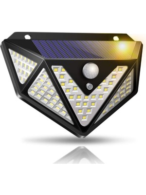 Upway 166 LED 3 Mode Pır Hareket Sensörlü 5 Taraflı Işık Solar Lamba