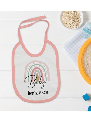 Bk Kids Kişiye Özel Pembe Bebek Mama Önlüğü - Model 88