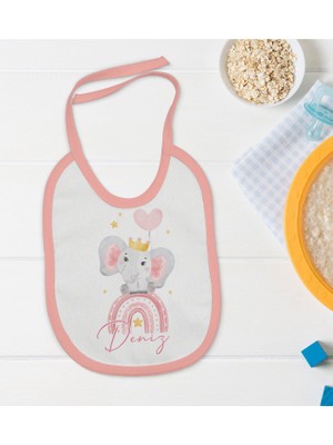 Bk Kids Kişiye Özel Pembe Bebek Mama Önlüğü - Model 124