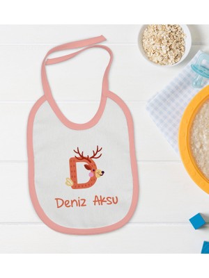 Bk Kids Kişiye Özel Pembe Bebek Mama Önlüğü - Model 110