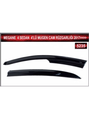 Mkm Megane 4 Sedan 4'lü Mugen Cam Rüzgarlığı 2017 ve Üzeri