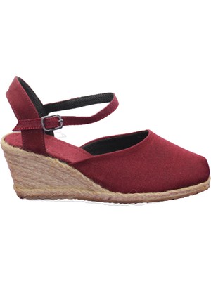 Gökçe Kundura Keten Kadın Sandalet Dolgu Topuk