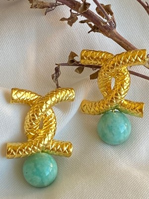 Zede Amazonit Küpe/amazonite Earring