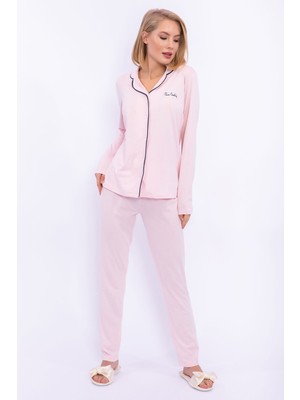 Pierre Cardin Toz Somon Kadın Gömlek Pijama Takımı