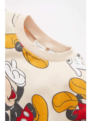DeFacto Erkek Bebek Disney Mickey & Minnie Lisanslı Regular Fit Sweatshirt Eşofman Alt Takım Y4946A222AU
