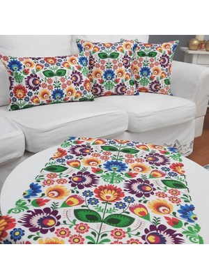 Körfez Kırlent Ilkbahar Desen Kırlent Kılıfı 3 Lü Kombin Set