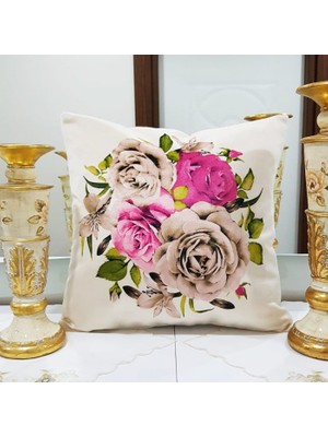Körfez Kırlent Çiçek Bahçesi Baskılı Kırlent Kılıfı 43X43CM