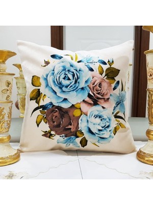 Körfez Kırlent Çiçek Bahçesi Baskılı Kırlent Kılıfı 43X43CM