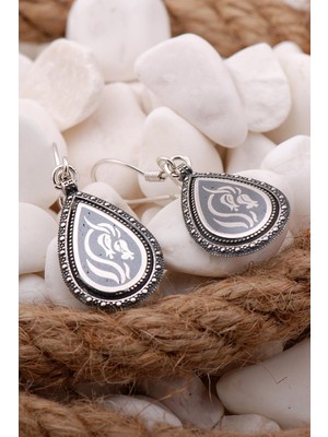 Sümer Telkari Savat Işçiliği Damla Laleli Gümüş Küpe 20