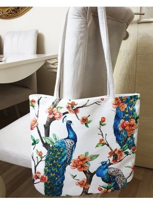 Körfez Kırlent Trend Desen Baskılı Kumaş Heybe Çanta