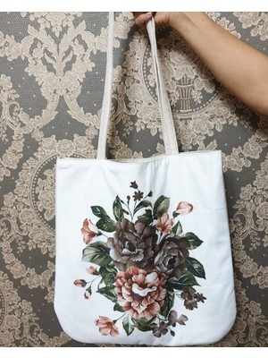 Körfez Kırlent Çiçekli Baskılı Kumaş Heybe Çanta