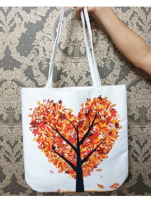 Körfez Kırlent Ağaç Baskılı Kumaş Heybe Çanta