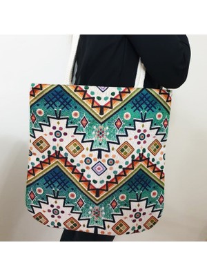 Körfez Kırlent Anadolu Desen Goblen Dokuma Kumaş Heybe Çanta