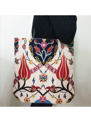 Körfez Kırlent Anadolu Desen Goblen Dokuma Kumaş Heybe Çanta