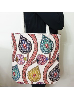 Körfez Kırlent Anadolu Desen Goblen Dokuma Kumaş Heybe Çanta