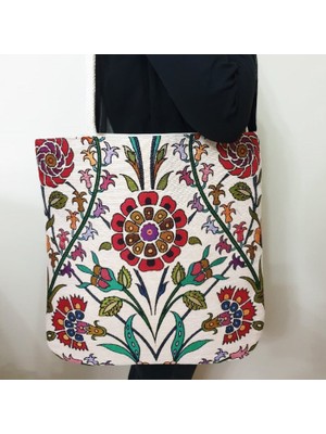 Körfez Kırlent Anadolu Desen Goblen Dokuma Kumaş Heybe Çanta