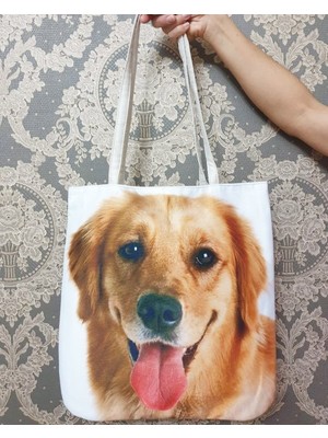 Körfez Kırlent Köpek Baskılı Kumaş Heybe Çanta