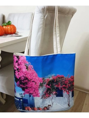 Körfez Kırlent Marin Desen Baskılı Kumaş Heybe Çanta