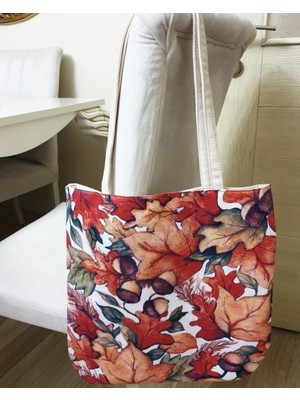 Körfez Kırlent Çiçekli Baskılı Kumaş Heybe Çanta
