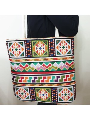 Körfez Kırlent Göçebe Goblen Dokuma Kumaş Heybe Çanta