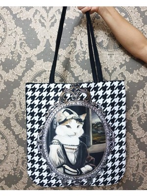 Körfez Kırlent Portre Baskılı Kumaş Heybe Çanta