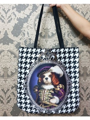 Körfez Kırlent Portre Baskılı Kumaş Heybe Çanta