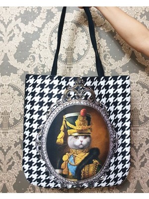 Körfez Kırlent Portre Baskılı Kumaş Heybe Çanta