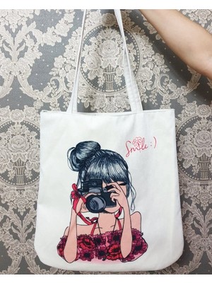 Körfez Kırlent Anime Baskılı Kumaş Heybe Çanta