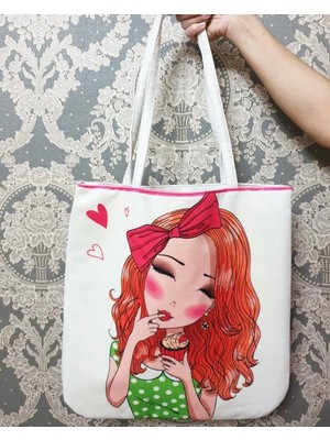 Körfez Kırlent Anime Baskılı Kumaş Heybe Çanta