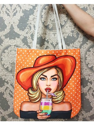 Körfez Kırlent Vough Desen Baskılı Kumaş Heybe Çanta